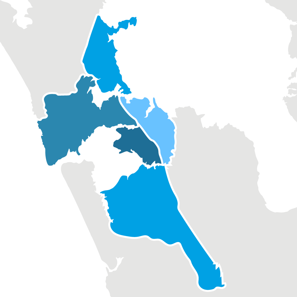 Map of Auckland franchise regions